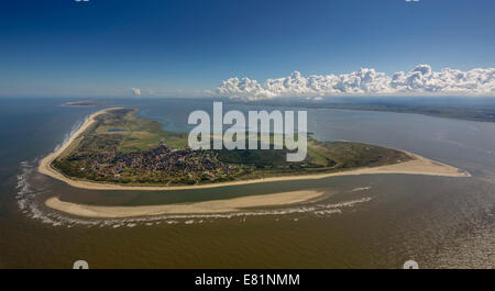 Vista aerea, sandbank, Langeoog, isola nel mare del Nord, Est Isole Frisone, Bassa Sassonia, Germania Foto Stock