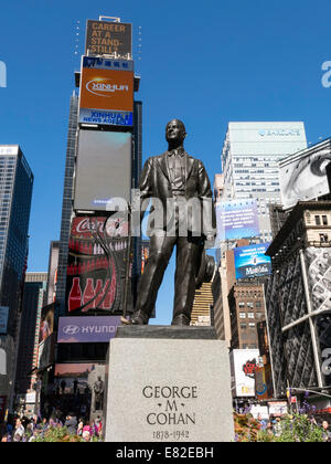 George Cohan Statua in Times Square NYC Foto Stock