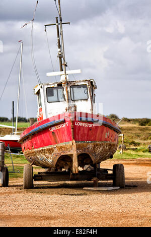 Barca da pesca, Moreston quay,Norfolk, Regno Unito Foto Stock