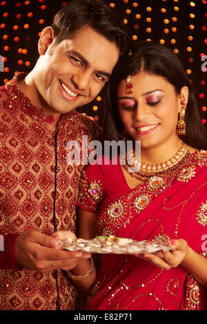Indian Diwali Festival diya culto Foto Stock