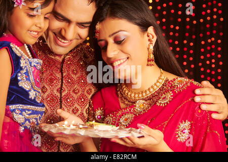 Indian Diwali Festival diya culto Foto Stock