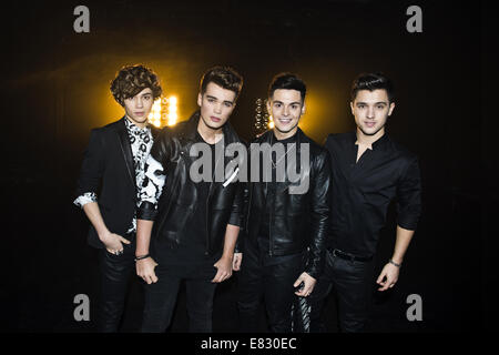 Unione J illustrato in corrispondenza di varie posizioni di Londra con: George Shelley,Josh Cuthbert,Jaymi Hensley,JJ Hamblett dove: Londra, Regno Unito quando: 25 Mar 2014 Foto Stock