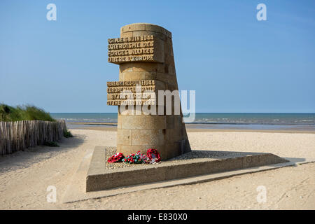 Seconda guerra mondiale due Monumento della Liberazione a Juno Beach, Graye-sur-Mer, Bassa Normandia, Francia Foto Stock