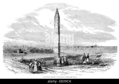 Cleopatra Needle XVIII dinastia faraone Thutmosi III ALESSANDRIA 1853 l'obelisco rimase in Alessandria fino al 1877 Foto Stock