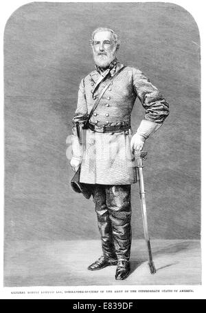 Il generale Robert Edmund Lee comandante in capo, Stati Uniti d'America Army 1864 Foto Stock