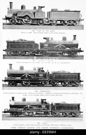 Famoso a Londra e a nord-ovest di locomotori signora del lago, Charles Dickens, Hardwicke, ionici 1860 a 1900 Foto Stock
