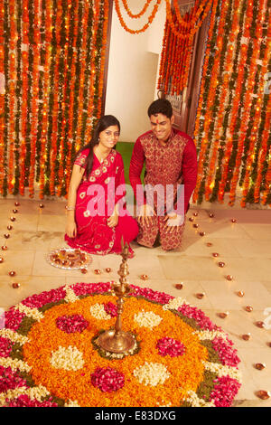 Indian Diwali Festival diya culto Foto Stock