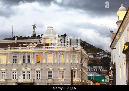 Casa Gangotena hotel a Plaza San Francisco nel centro della città di Quito, Ecuador Foto Stock
