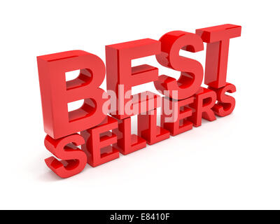 Immagine 3d di best sellers il testo su sfondo bianco Foto Stock