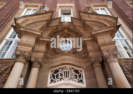 Portale di ingresso in stile neo-barocco, intorno al 1880, Münster, Münsterland, Renania settentrionale-Vestfalia, Germania Foto Stock