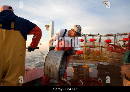 I pescatori di granchio, Tangeri isola, Eastern Shore, Maryland, Stati Uniti d'America. Foto Stock