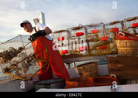 I pescatori di granchio, Tangeri isola, Eastern Shore, Maryland, Stati Uniti d'America. Foto Stock