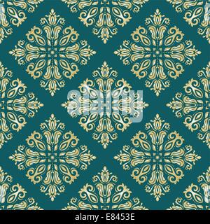 Vettore orientali pattern con damasco, Arabesque ed elementi floreali. Seamless sfondo astratto Illustrazione Vettoriale