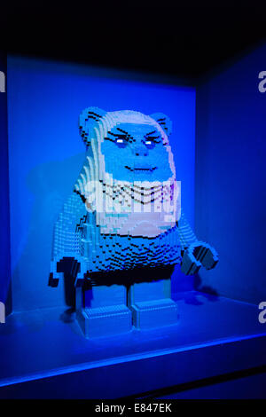 Modello Ewok alla star wars mini mondo attrazione a Legoland Windsor, Londra, Inghilterra, Regno Unito. Foto Stock