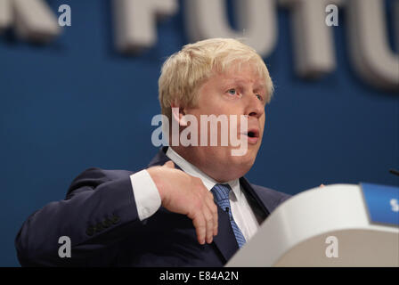 BORIS JOHNSON sindaco di Londra il 30 settembre 2014 CPI BIRMINGHAM INGHILTERRA Foto Stock