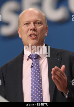 CHRIS GRAYLING MP LORD CANCELLIERE E SEGRETARIO 30 settembre 2014 CPI BIRMINGHAM INGHILTERRA Foto Stock