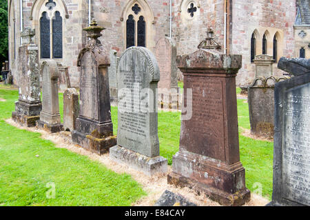 Il cimitero di Luss, Scotland, Regno Unito Foto Stock