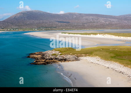 Luskentire Beach sulla costa occidentale dell'Isola di Harris nelle Ebridi Esterne. Foto Stock