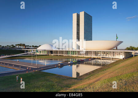 Congresso nazionale, Brasilia, del Distretto Federale, Brasile Foto Stock