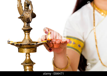 Sud indiane Diwali Festival Pooja Foto Stock