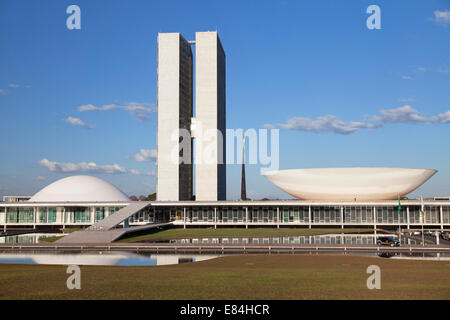 Congresso nazionale, Brasilia, del Distretto Federale, Brasile Foto Stock
