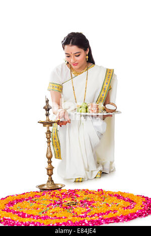 Sud indiane Diwali Festival Pooja Foto Stock