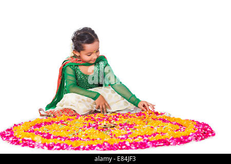 Sud Indiano Rangoli Diwali Festival Foto Stock