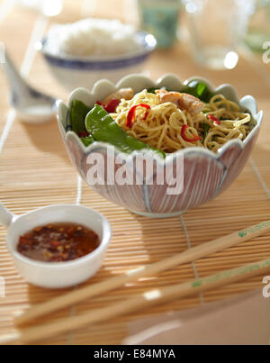 Chicken noodle Chow Mein Foto Stock