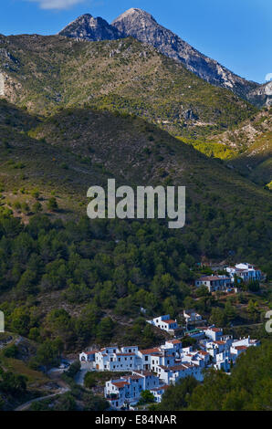 El Acebuchal - "la perdita o il villaggio fantasma" in montagna vicino a Frigiliana, Costa del Sol, provincia di Malaga, Andalusia, Spagna Foto Stock