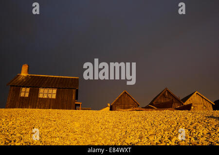 Il villaggio di pescatori Helgumannen presso sunrise vicino Langhammars su Fårö, Gotland, Svezia e Scandinavia Foto Stock