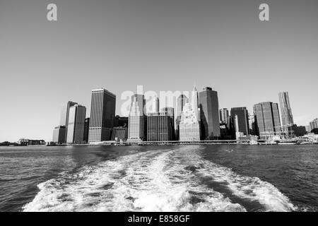 Skyline sulla punta meridionale di Manhattan, New York, New York, Stati Uniti d'America Foto Stock