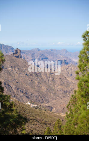 Gran Canaria, Caldera di Tejeda, vista da Cruz de Tejeda viewpoint Foto Stock