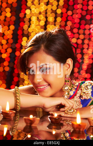 Indian ladies Diwali Festival Foto Stock