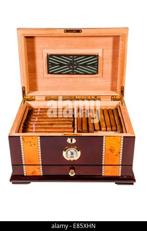 Alcuni laici i sigari in humidor Foto Stock