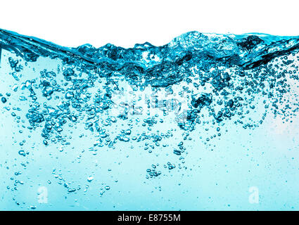 Molte bolle in acqua vicino, astratto onda di acqua con bolle Foto Stock