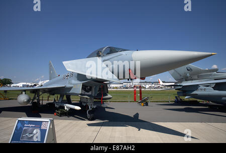 Schoenefeld, Germania, Euro Fighter Typhoon uno della Bundeswehr presso la ILA 2014 Foto Stock