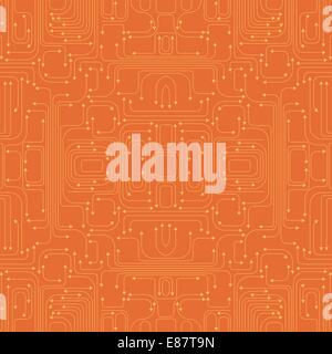 Illustrazione Vettoriale della scheda del circuito di configurazione include le linee e le frecce su sfondo arancione Illustrazione Vettoriale