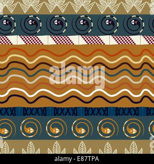 Tribal seamless pattern con Lotus e snake Illustrazione Vettoriale