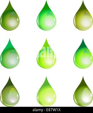 Illustrazione Vettoriale della bella decorazione di gocce d'acqua. Illustrazione Vettoriale