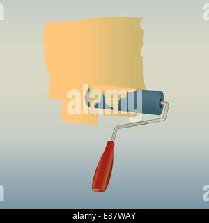 Illustrazione Vettoriale della spazzola il colore/rullo, disegno sulla parete. Illustrazione Vettoriale