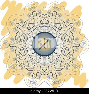 Segno zodiacale pesci nero Illustrazione Vettoriale