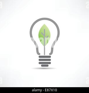 Icona della lampadina di eco Illustrazione Vettoriale
