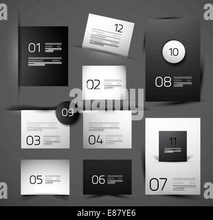 Set di moderno ombra web design dei modelli Illustrazione Vettoriale