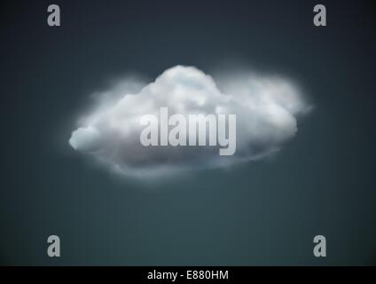 Illustrazione Vettoriale di raffreddare singola icona meteo - nuvola galleggia nel cielo scuro Illustrazione Vettoriale