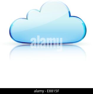 Illustrazione Vettoriale di internet blu icona cloud Illustrazione Vettoriale