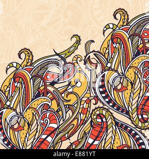 Abstract sfondo vettoriale con colorate volute e riccioli Illustrazione Vettoriale