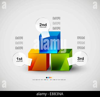Cubi colorati il design moderno modello, infographics Illustrazione Vettoriale