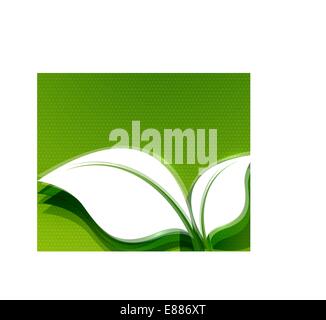 Foglie verdi onda astratta eco design Illustrazione Vettoriale