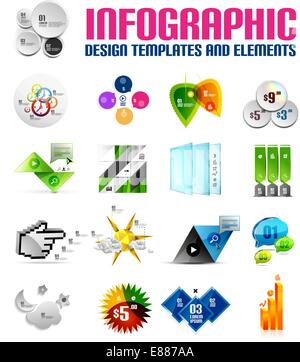 Moderno e colorato modelli infografico ed elementi Illustrazione Vettoriale