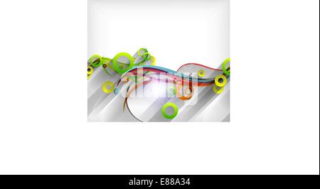 3d volute / Linee di onda con ombra per sfondo astratto o banner Illustrazione Vettoriale